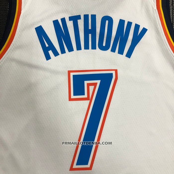 Maillot Oklahoma City Thunder Carmelo Anthony NO 7 Association Blanc